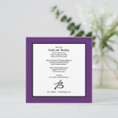 Vierkante Paarse grensuitnodiging Kaart (Staand voorkant)