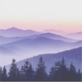 Vierkante Paarse lucht in de Smoky Mountains Stick Sticker (Voorkant)