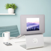 Vierkante Paarse lucht in de Smoky Mountains Stick Sticker (Laptop op bureau)