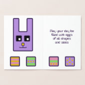 Vierkante paashaas Folie Kaart (Binnen)