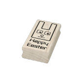 Vierkante paashaas rubberen stempel (Stempel)