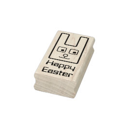 Vierkante paashaas rubberen stempel