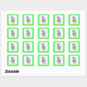 Vierkante paashaasstickers sticker (Vel)