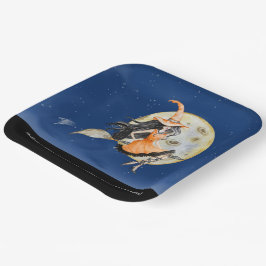 Vierkante papieren Borden, Witch's Sweet Ride Papieren Bordje