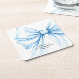 Vierkante papieren onderzetter voor babyshower.