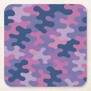Vierkante Papierpulp Camo Onderzetter Set