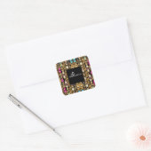 Vierkante parelketting vierkante stickers. sticker (Envelop)