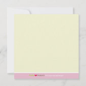 Vierkante Patchwork Roze Designer Geboorteaankondi Aankondiging (Achterkant)