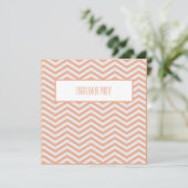 Vierkante Patroonuitnodiging (peach) Kaart (Staand voorkant)