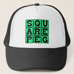 Vierkante pen in een rond gat trucker pet