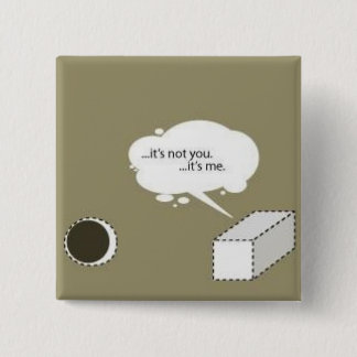 vierkante peug; ronde opening vierkante button 5,1 cm