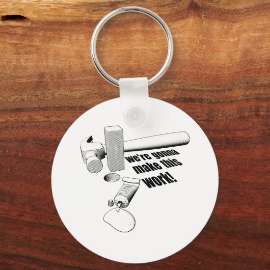 Vierkante pg-ronde opening sleutelhanger (Voorkant)