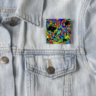 vierkante pin met abstracte artwork. button 5,1 cm