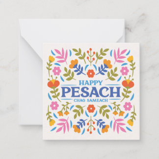 Vierkante platte Pesach-vakantiekaart Notitiekaartje