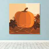 Vierkante Pompoen Sinaasappel Keuken Wandinrichtin Canvas Afdruk (Insitu (Houten vloer))