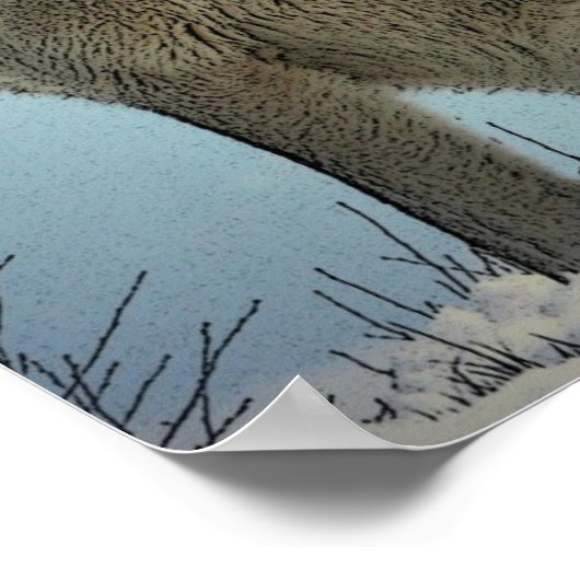 Vierkante Posters - Howling Wolf Poster Print (Hoek)