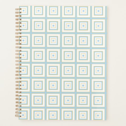 Vierkante prisma's eendenei blauw goud wit grijs planner (Voorkant)