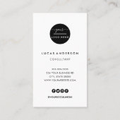 Vierkante professionele zwarte voeg je aangepaste  visitekaartje (Achterkant)