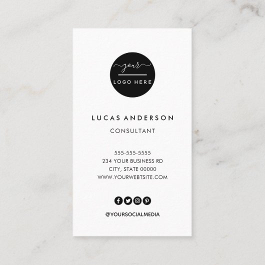 Vierkante professionele zwarte voeg je aangepaste  visitekaartje (Achterkant)