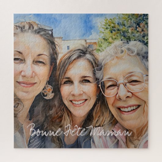 Vierkante puzzel Souvenir Photo Bonne Fête Mama Legpuzzel (Verticaal)