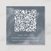 Vierkante QR-code Online Website Blauwe Boho-Water Vierkante Visitekaartje (Achterkant)