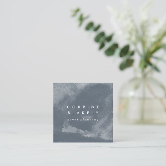 Vierkante QR-code Online Website Blauwe Boho-Water Vierkante Visitekaartje (Staand voorkant)