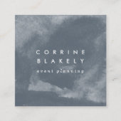 Vierkante QR-code Online Website Blauwe Boho-Water Vierkante Visitekaartje (Voorkant)