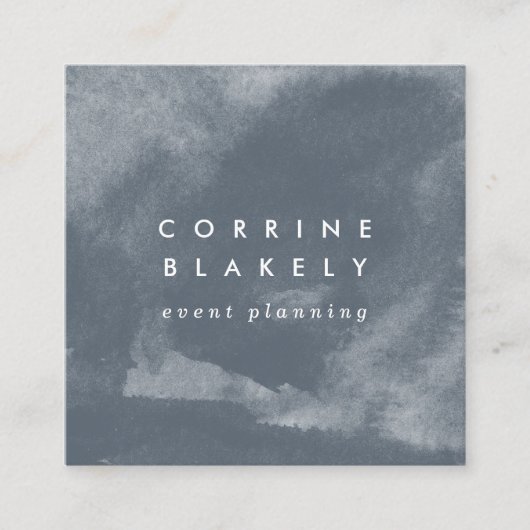 Vierkante QR-code Online Website Blauwe Boho-Water Vierkante Visitekaartje (Voorkant)