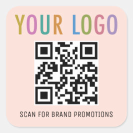 Vierkante QR-code stickers Aangepaste bedrijfslogo