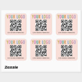 Vierkante QR-code stickers Aangepaste bedrijfslogo (Vel)