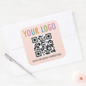 Vierkante QR-code stickers Aangepaste bedrijfslogo (Envelop)