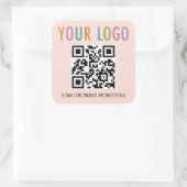 Vierkante QR-code stickers Aangepaste bedrijfslogo (Tas)