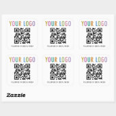 Vierkante QR-code stickers met logo sociale media (Vel)