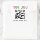 Vierkante QR-code stickers met logo sociale media (Tas)