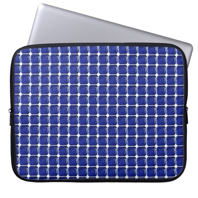 vierkante rechthoekige blauwe saffier laptop sleeve (Voorkant)