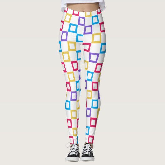 Vierkante regenboog leggings (Voorkant)
