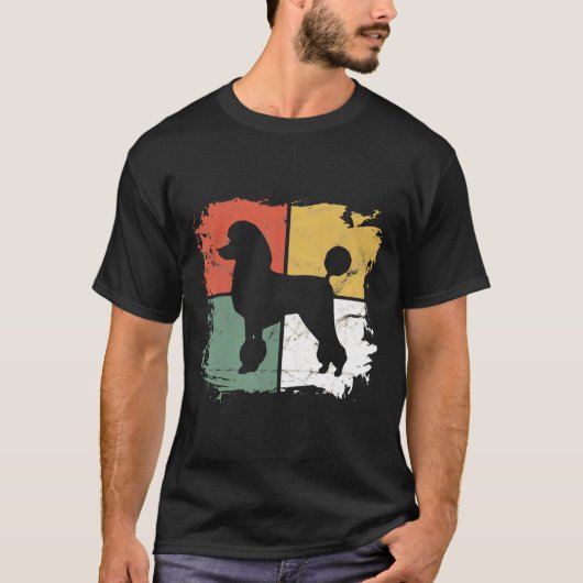Vierkante retro poedel eigenaar cadeau hond poedel t-shirt (Voorkant)