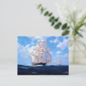 Vierkante riggers onder volledig zeil briefkaart (Staand voorkant)