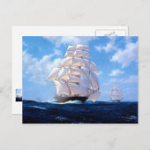 Vierkante riggers onder volledig zeil briefkaart (Voorkant / Achterkant)