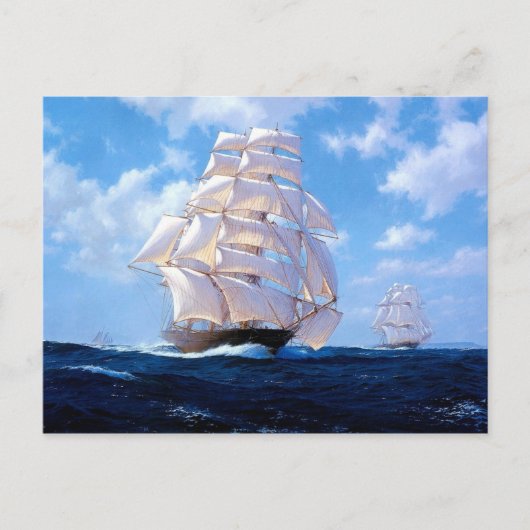 Vierkante riggers onder volledig zeil briefkaart (Voorkant)