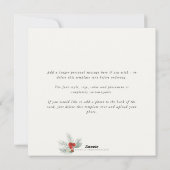 Vierkante Rode Bessen Rand Vrede Liefde + Vreugde  Feestdagenkaart (Achterkant)