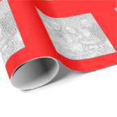 Vierkante rode rand foto cadeaupapier (Rol Hoek)