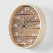 Vierkante Root Klok - Faux Wood Wiskunde Clock (Hoek)
