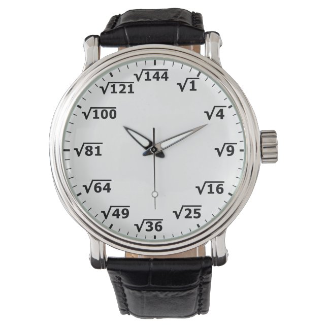 Vierkante Root Klok - Wiskunde Wiskunde Tijd Uren Horloge (Voorkant)