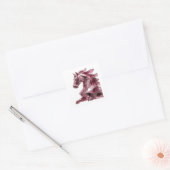Vierkante Roze Abstracte Vierkante Sticker (Envelop)
