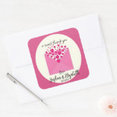 Vierkante Roze en Ivoor Bruiloft Party Favor Label (Envelop)