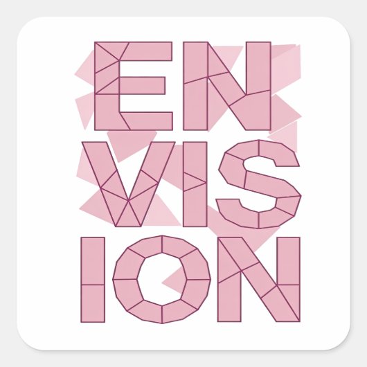 Vierkante Roze ENVISION Sticker Grafisch (Voorkant)