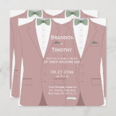 Vierkante roze homohuwelijk uitnodigingen (Voorkant / Achterkant)