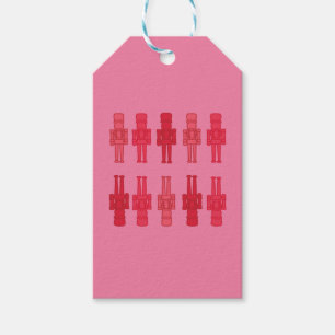 Vierkante roze Notenkraker Sticker Cadeaulabel