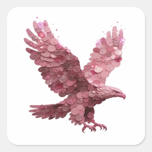 Vierkante Roze PINK EAGLE Vierkante Sticker (Voorkant)